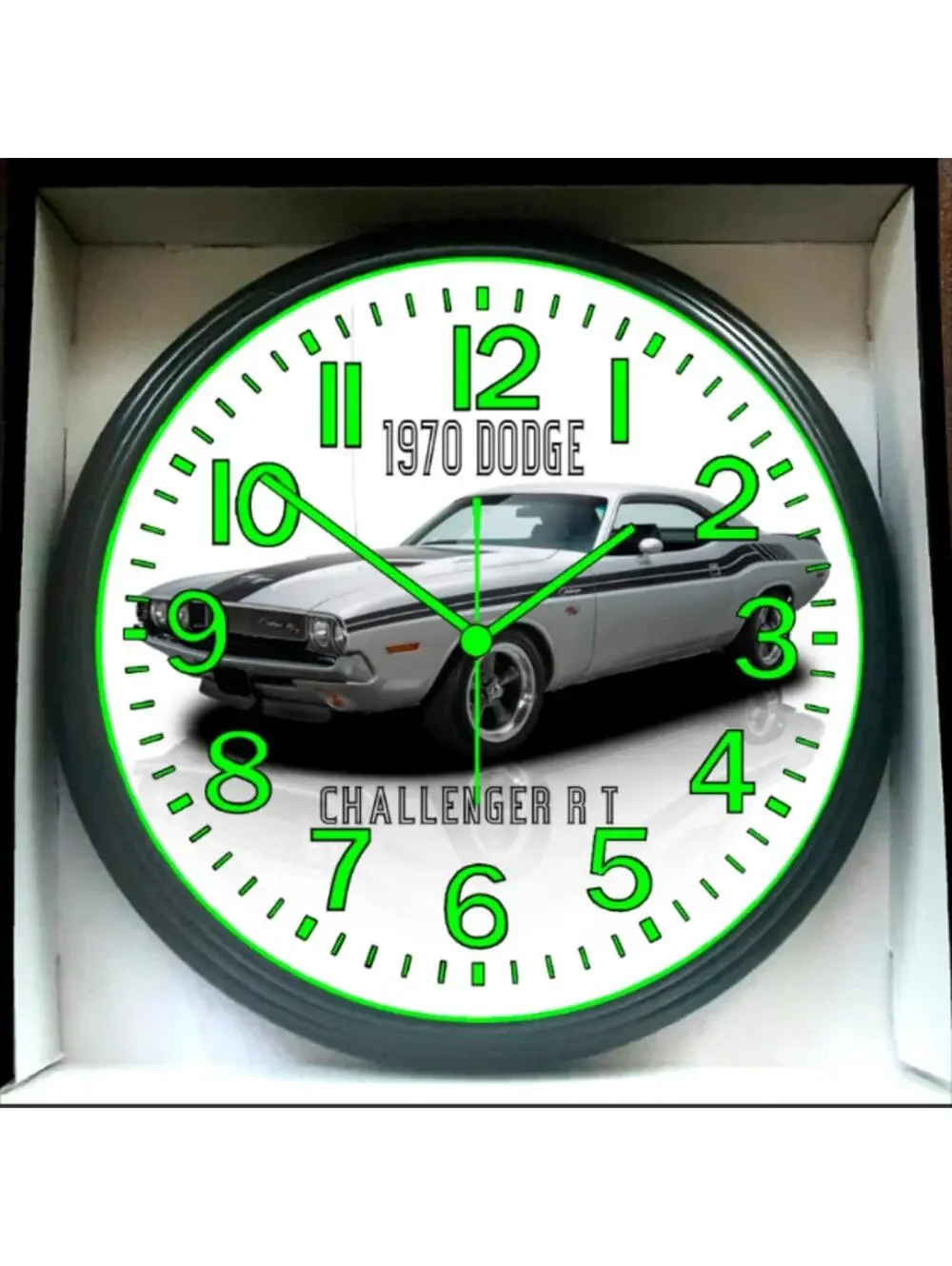 1970 Dodge Challenger RT Glow In The Dark Wall Clock New!